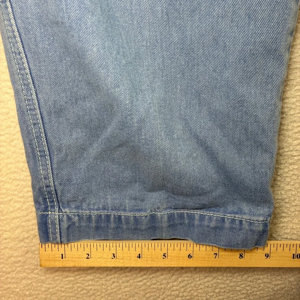 Vintage Karl Kani Baggy Jeans Men 36x32 Blue Faded Embroidered Loose Relaxed 90s
